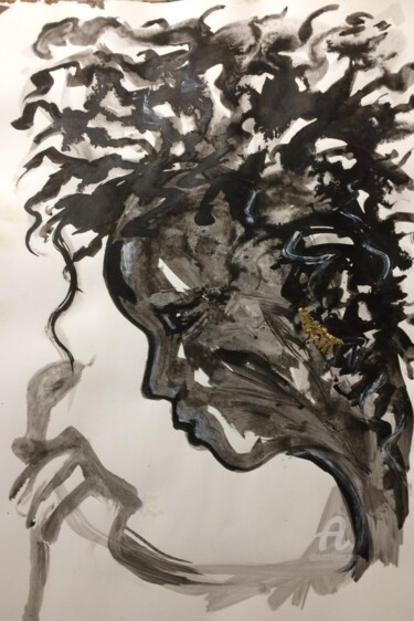 Ζωγραφική με τίτλο "Young Medusa" από Steve Phillips, Αυθεντικά έργα τέχνης, Μελάνι