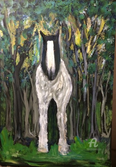 Painting titled "Heavy Horse" by Steve Phillips, Original Artwork, Oil