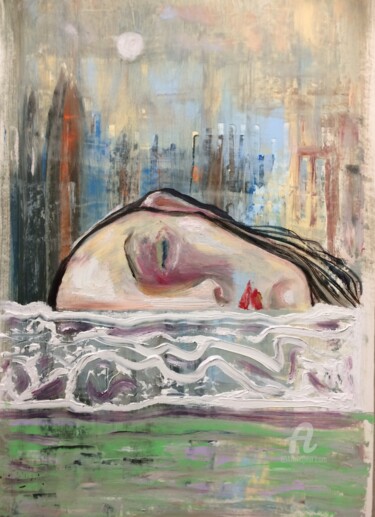 Картина под названием "Dreaming in the City" - Steve Phillips, Подлинное произведение искусства, Масло