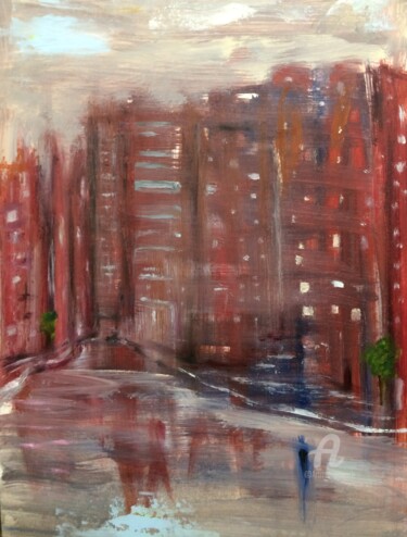 Painting titled "Docklands" by Steve Phillips, Original Artwork, Oil