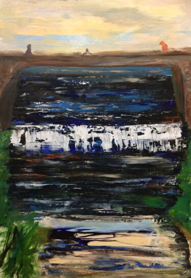 Картина под названием "The Bridge" - Steve Phillips, Подлинное произведение искусства, Масло