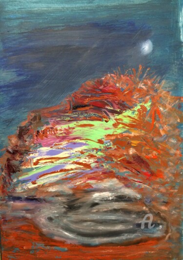Painting titled "Planet Mars" by Steve Phillips, Original Artwork, Oil