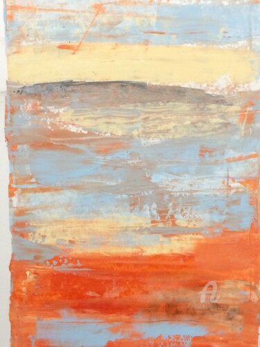 Картина под названием "Sun Baked Beach" - Steve Phillips, Подлинное произведение искусства, Масло
