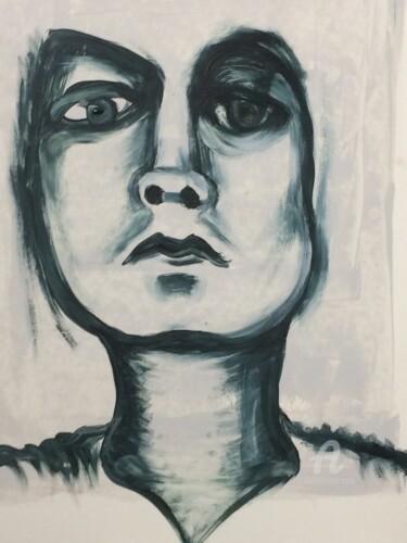 Картина под названием "Melancholy stare" - Steve Phillips, Подлинное произведение искусства, Масло