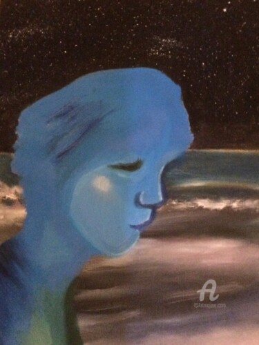 Malerei mit dem Titel "Blue" von Steve Phillips, Original-Kunstwerk, Öl
