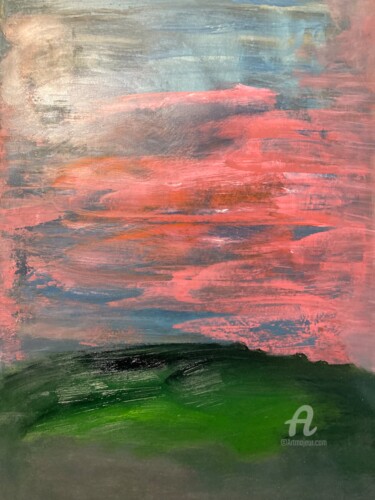 Malarstwo zatytułowany „Red Sky at Night” autorstwa Steve Phillips, Oryginalna praca, Olej