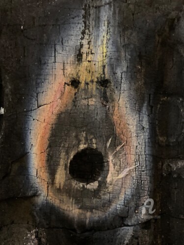Painting titled "Fire Spirit" by Steve Phillips, Original Artwork, Cardboard