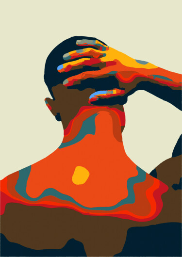 Digitale Kunst mit dem Titel "Shape of Emotion 13" von Steve Kalinda, Original-Kunstwerk, Digitale Malerei