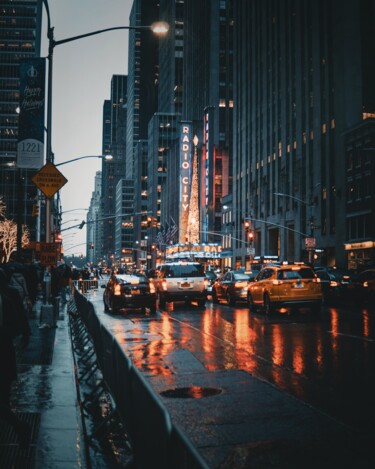 Картина под названием "New York Street at…" - Steven M Etkind, Подлинное произведение искусства, Цифровая фотография