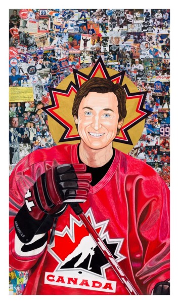 Collages getiteld "Saint Gretzky (Prin…" door Steven Hart, Origineel Kunstwerk, Papier snijwerk