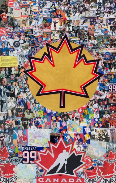 Collages intitolato "Saint Gretzky Colla…" da Steven Hart, Opera d'arte originale, Ritagli