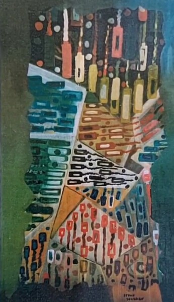 Malerei mit dem Titel "Hopital" von Steve Soobben, Original-Kunstwerk, Öl