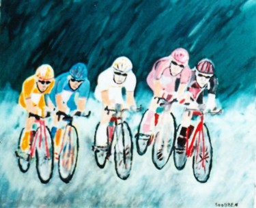 Peinture intitulée "Le sprint" par Steve Soobben, Œuvre d'art originale