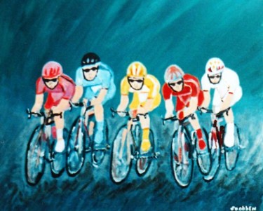 Peinture intitulée "Le sprint 2" par Steve Soobben, Œuvre d'art originale