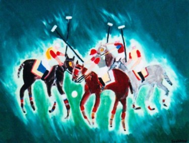 Peinture intitulée "Le polo" par Steve Soobben, Œuvre d'art originale