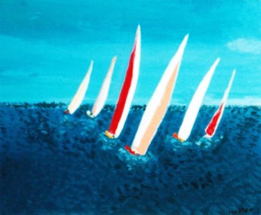Peinture intitulée "Voyage en mer" par Steve Soobben, Œuvre d'art originale, Huile