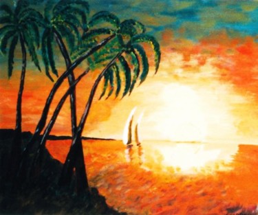 Peinture intitulée "Coucher de soleil (…" par Steve Soobben, Œuvre d'art originale