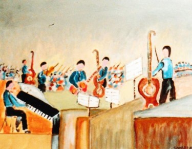Schilderij getiteld "Les musiciens (The…" door Steve Soobben, Origineel Kunstwerk, Olie