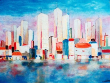 Peinture intitulée "Manhattan" par Steve Soobben, Œuvre d'art originale