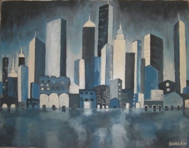 Malarstwo zatytułowany „New York blues  ( o…” autorstwa Steve Soobben, Oryginalna praca, Olej