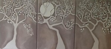 Peinture intitulée "L'arbre de vie - Tr…" par Steve Soobben, Œuvre d'art originale, Huile