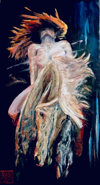 Картина под названием "Trust" - Steviejones, Подлинное произведение искусства, Масло Установлен на Деревянная рама для носил…