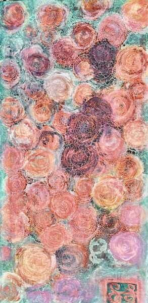 Malerei mit dem Titel "Rose by accident" von Steviejones, Original-Kunstwerk, Öl Auf Keilrahmen aus Holz montiert