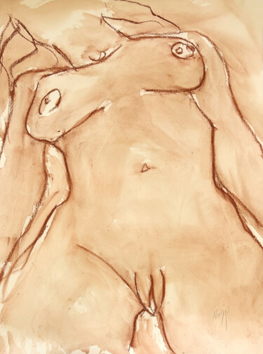 Zeichnungen mit dem Titel "Anonyme V" von Stewart Fletcher, Original-Kunstwerk, Pastell