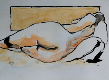 "Pose au repos" başlıklı Tablo Stewart Fletcher tarafından, Orijinal sanat, Mürekkep