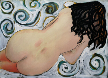 Dessin intitulée "Annie rêvant en bas…" par Stewart Fletcher, Œuvre d'art originale, Acrylique