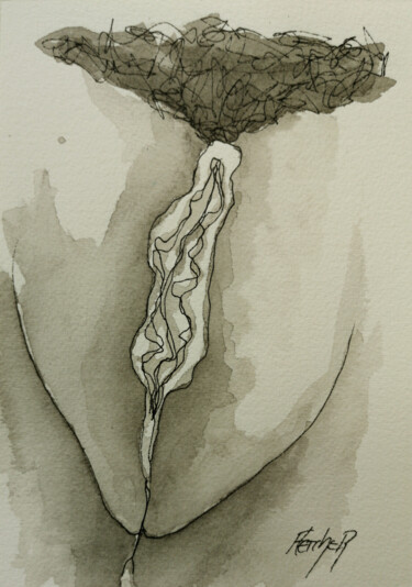 「Angela」というタイトルの描画 Stewart Fletcherによって, オリジナルのアートワーク, インク