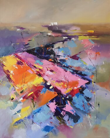 Pittura intitolato "Landscape abstract" da Stewart Phillips, Opera d'arte originale, Olio