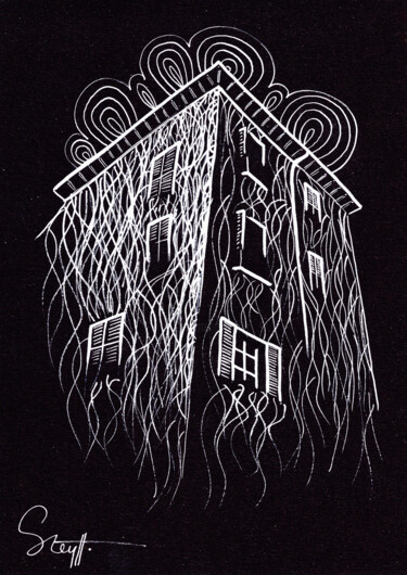 Zeichnungen mit dem Titel "Immeuble du vieux-N…" von Steyff, Original-Kunstwerk, Marker