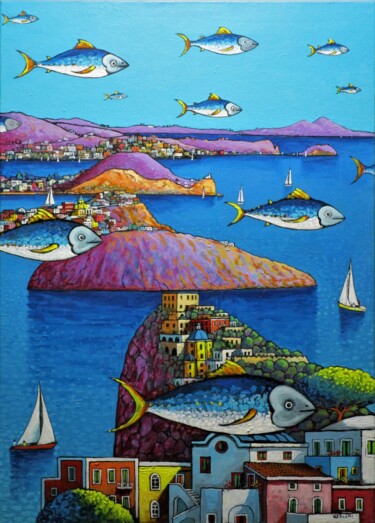 Peinture intitulée "Campania Felix" par Sticchinain, Œuvre d'art originale, Acrylique