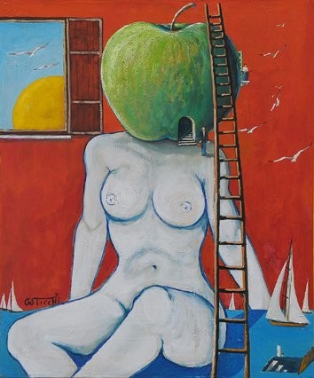 Pintura intitulada "semplicemente donna" por Sticchinain, Obras de arte originais, Óleo