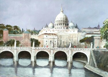 Peinture intitulée "Vaticano" par Stjepan Lezaic (Pepi), Œuvre d'art originale, Aquarelle