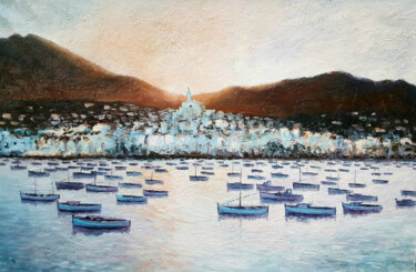 Pintura intitulada "Cadaques amanecer" por Stjepan Lezaic (Pepi), Obras de arte originais, Óleo