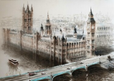 Картина под названием "Londres" - Stjepan Lezaic (Pepi), Подлинное произведение искусства, Акварель