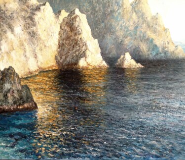 Peinture intitulée "Costa brava las roc…" par Stjepan Lezaic (Pepi), Œuvre d'art originale, Huile