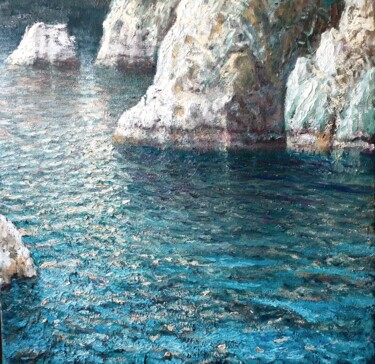 Pintura titulada "Costa brava rocas" por Stjepan Lezaic (Pepi), Obra de arte original, Oleo
