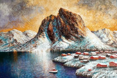 Painting titled "Archipelago Lofoten…" by Stjepan Lezaic (Pepi), Original Artwork, Oil