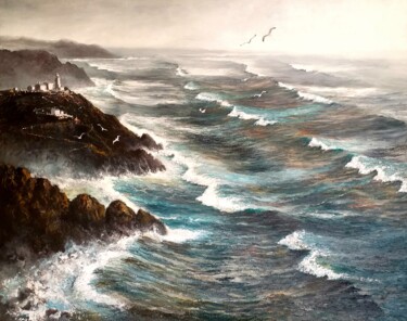 Pintura intitulada "Las olas" por Stjepan Lezaic (Pepi), Obras de arte originais, Óleo