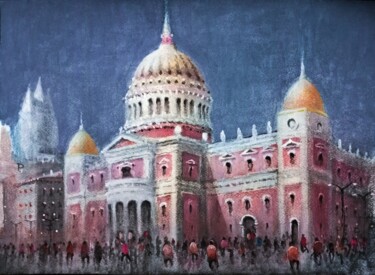 Painting titled "Catedral ." by Stjepan Lezaic (Pepi), Original Artwork, Watercolor