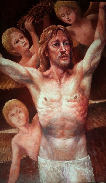 Картина под названием "Jesus cristo" - Stjepan Lezaic (Pepi), Подлинное произведение искусства, Масло