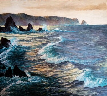 Pittura intitolato "Olas y rocas ." da Stjepan Lezaic (Pepi), Opera d'arte originale, Acrilico