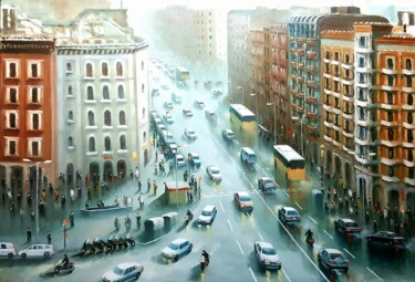 Картина под названием "Barcelona" - Stjepan Lezaic (Pepi), Подлинное произведение искусства, Масло