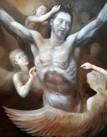 Peinture intitulée "jesus" par Stjepan Lezaic (Pepi), Œuvre d'art originale, Huile