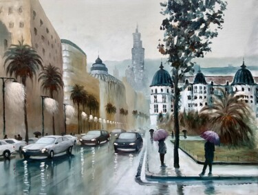 Pintura titulada "lluvia en ciudad" por Stjepan Lezaic (Pepi), Obra de arte original, Oleo