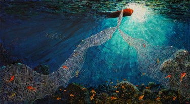 Peinture intitulée "The Long Net , Art…" par Capt.Stjepko Mamic, Œuvre d'art originale, Autre
