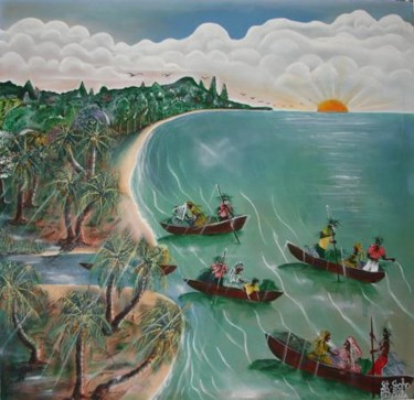 Painting titled "coming home" by St.John, Original Artwork